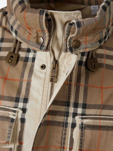 Burberry Hombre Barcelona Parka Check Algodón color Camel sku 503-000243 01 - Foto 4