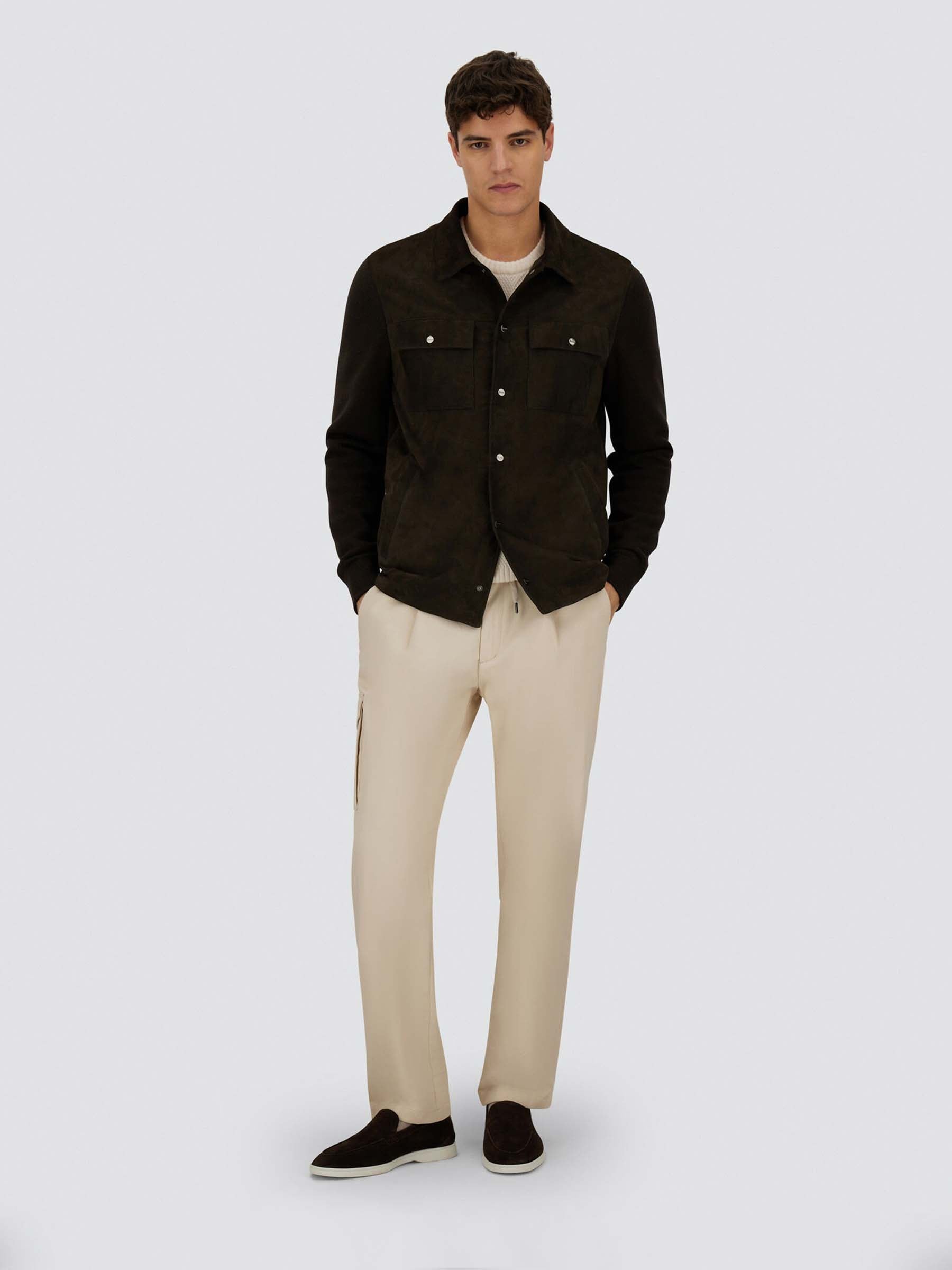 Herno Hombre Barcelona Chaqueta Ante Tricot color Marrón Oscuro sku 511-000630 01 - Foto 2