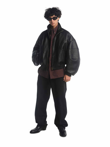 Willy Chavarria Hombre Barcelona Chaqueta Piel Ruff Ride color Negro sku 511-000637 01 - Foto 2