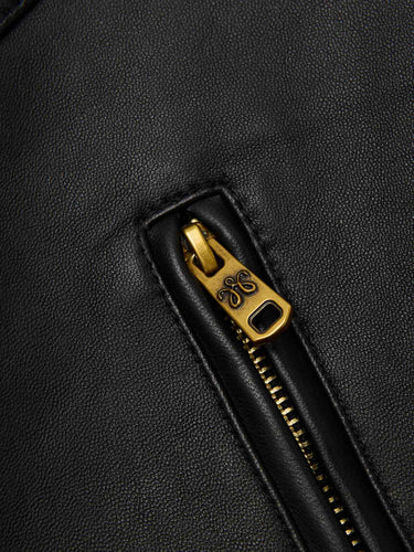 Willy Chavarria Hombre Barcelona Chaqueta Piel Ruff Ride color Negro sku 511-000637 01 - Foto 3