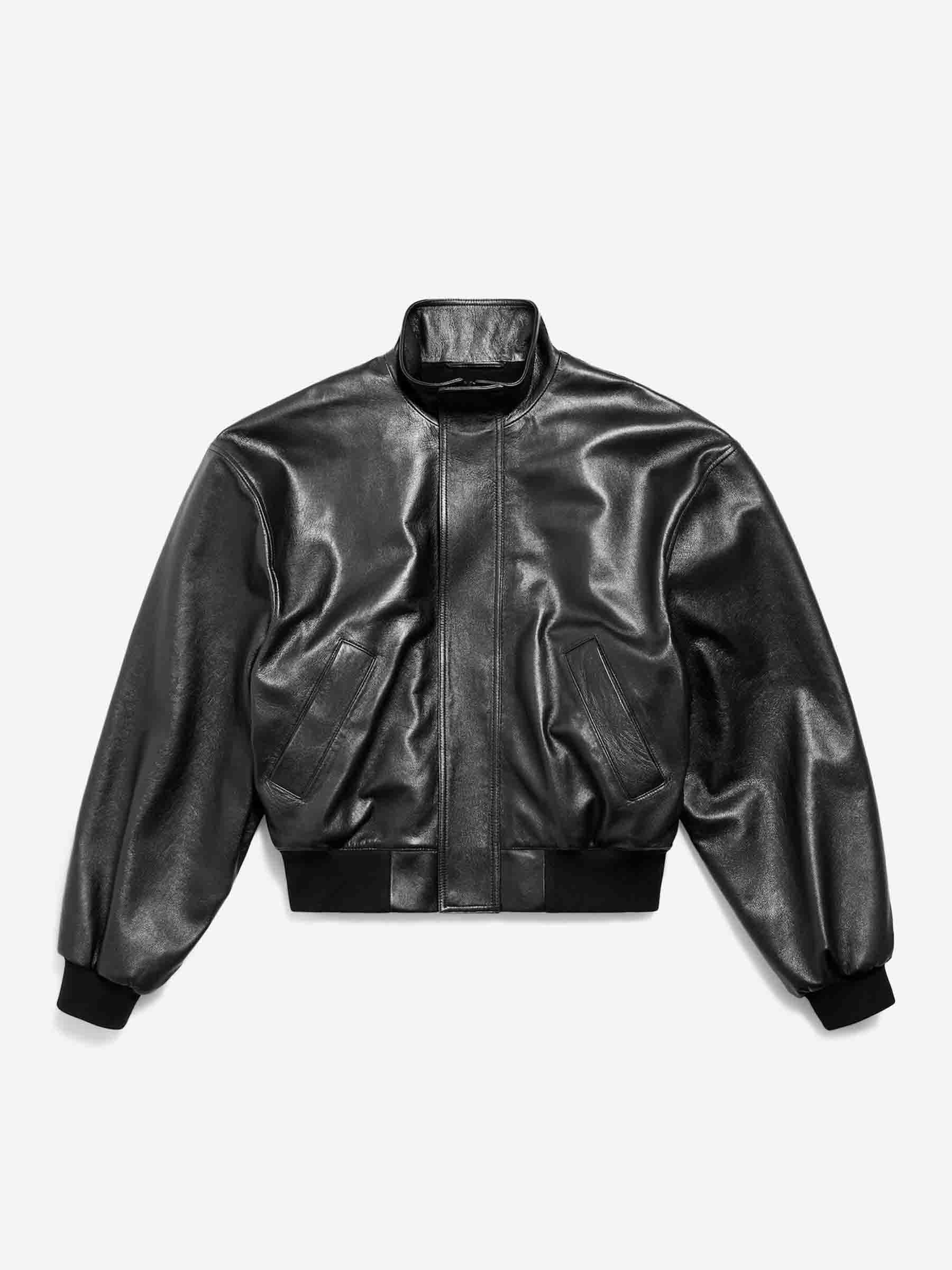Balenciaga Hombre Barcelona Chaqueta Piel Blouson color Negro sku 511-000639 01 - Foto 1