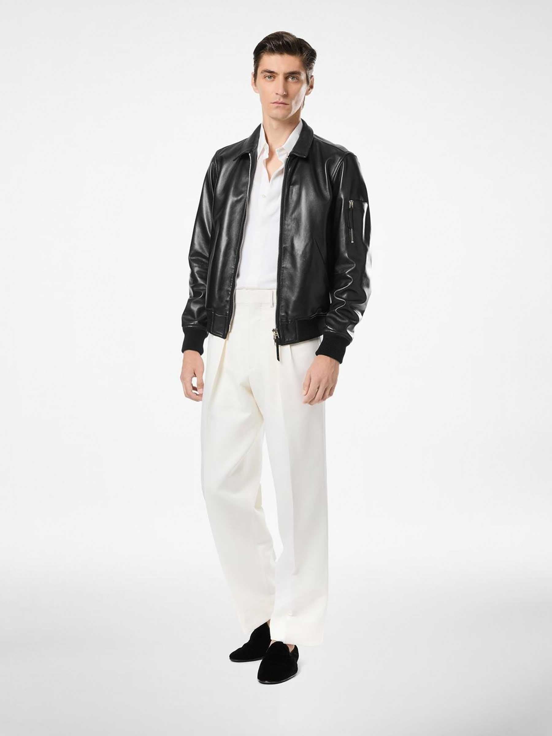 Tom Ford Hombre Barcelona Chaqueta Piel Napa color Negro sku 511-000641 01 - Foto 2