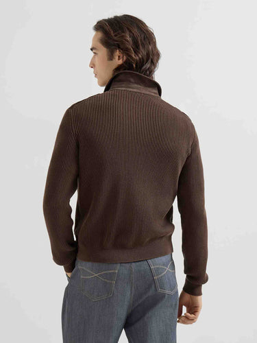 Brunello Cucinelli Hombre Barcelona Chaqueta Piel Ante color Marrón Oscuro sku 511-000643 01 - Foto 3