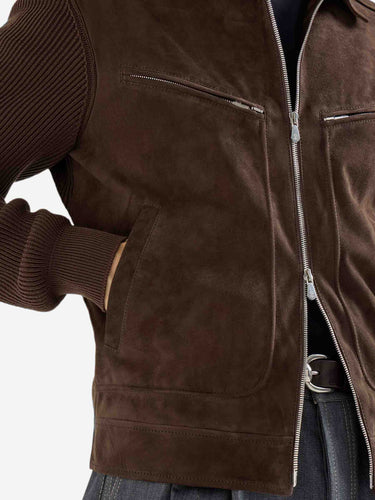 Brunello Cucinelli Hombre Barcelona Chaqueta Piel Ante color Marrón Oscuro sku 511-000643 01 - Foto 4