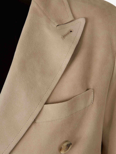 Canali Hombre Barcelona Americana Cruzada Ante color Camel sku 511-000645 01 - Foto 3