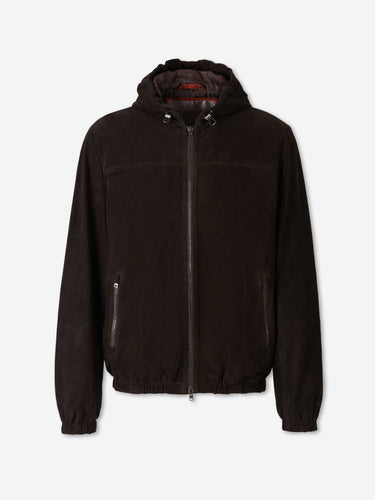 Herno Hombre Barcelona Chaqueta Ante Capucha color Marrón Oscuro sku 511-000655 01 - Foto 1