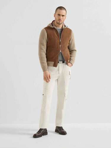 Brunello Cucinelli Hombre Barcelona Bomber Piel Ante color Camel sku 511-000663 01 - Foto 2