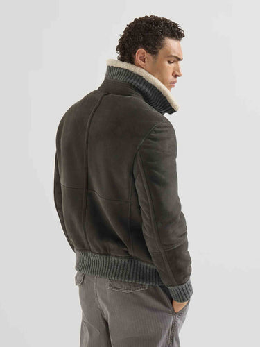 Brunello Cucinelli Hombre Barcelona Chaqueta Bomber Piel color Gris Antracita sku 511-000668 01 - Foto 3