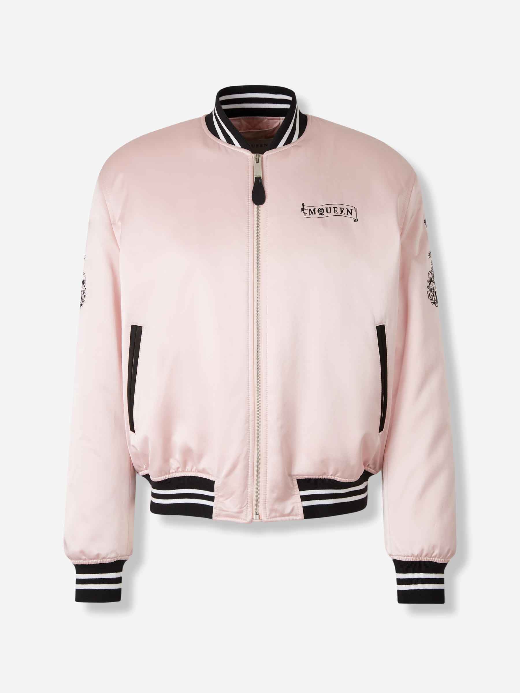 McQueen Hombre Barcelona Chaqueta Bomber Seda color Rosa sku 512-002557 01 - Foto 1