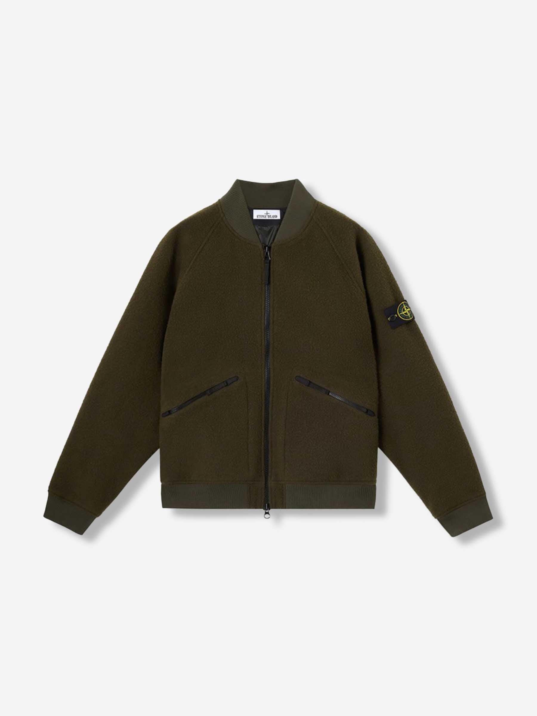 Stone Island Hombre Barcelona Chaqueta Bomber Ratinada color Verde Militar sku 512-002606 01 - Foto 1