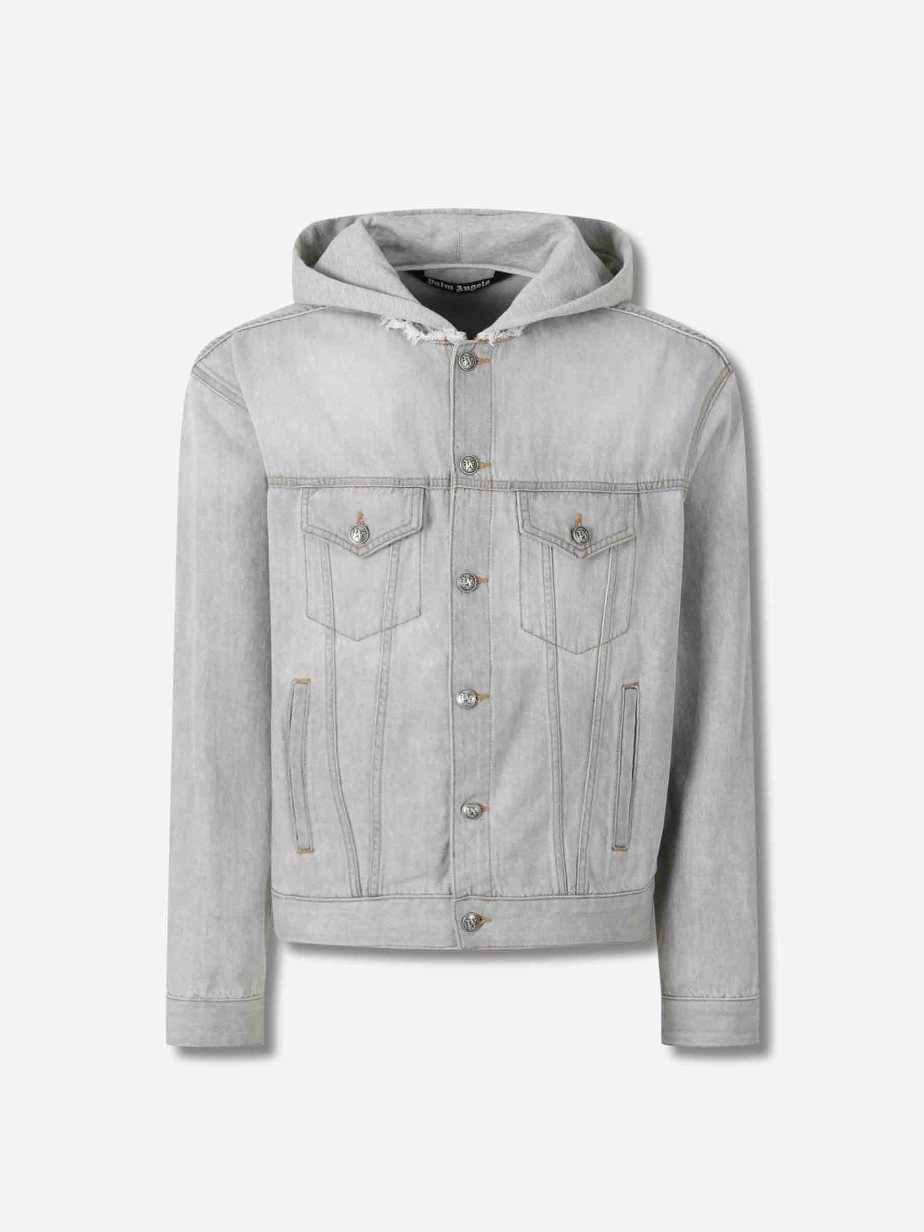 Palm Angels Hombre Barcelona Chaqueta Denim Capucha color Gris sku 512-002632 01 - Foto 1