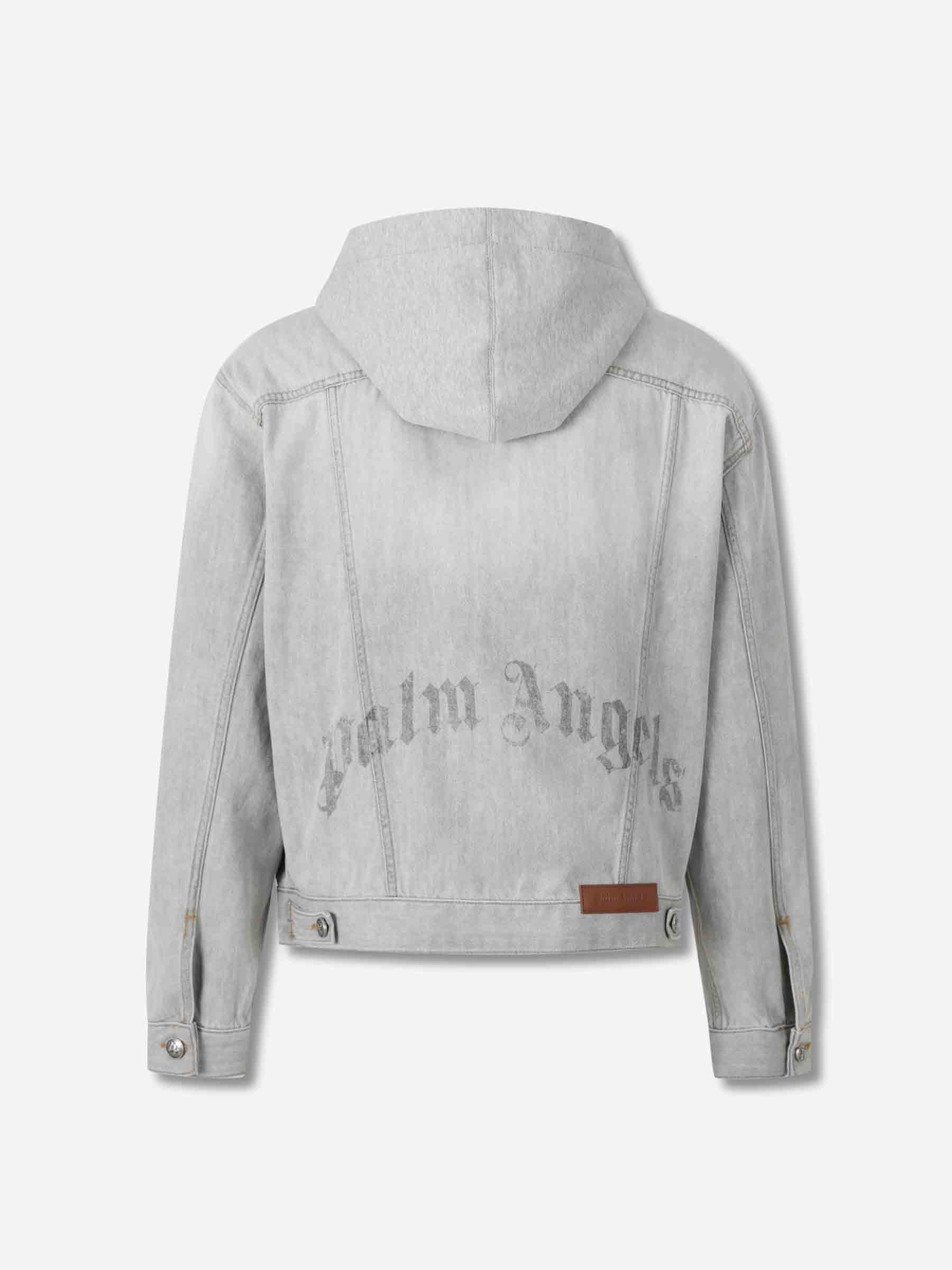 Palm Angels Hombre Barcelona Chaqueta Denim Capucha color Gris sku 512-002632 01 - Foto 2