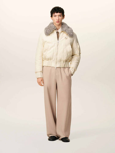 Ami Paris Hombre Barcelona Chaqueta Bomber Acolchada color Marfil sku 512-002634 01 - Foto 2