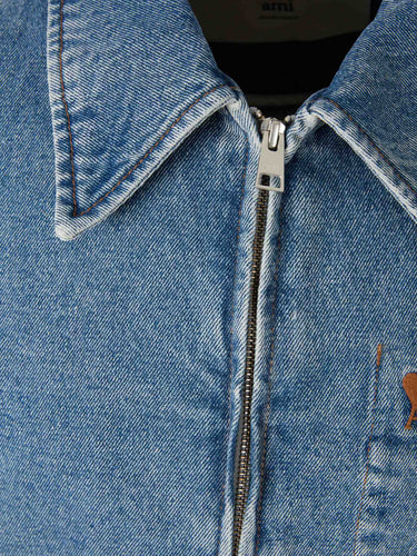 Ami Paris Hombre Barcelona Chaqueta Denim Cremallera color Azul Denim sku 512-002636 01 - Foto 3