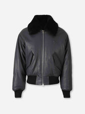 Ami Paris Hombre Barcelona Chaqueta Piel Bomber color Negro sku 512-002637 01 - Foto 1