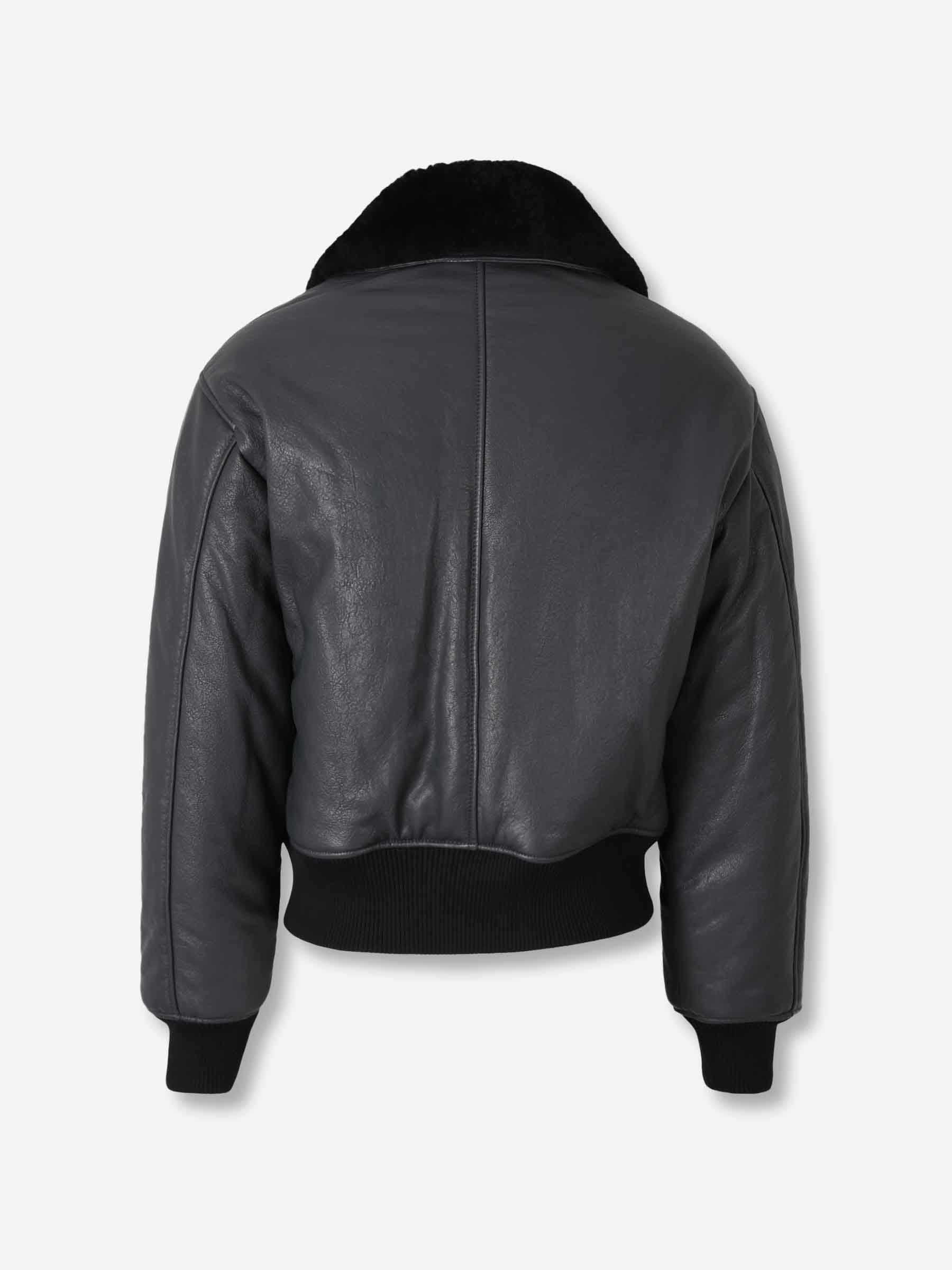 Ami Paris Hombre Barcelona Chaqueta Piel Bomber color Negro sku 512-002637 01 - Foto 2