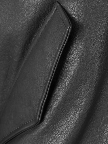Ami Paris Hombre Barcelona Chaqueta Piel Bomber color Negro sku 512-002637 01 - Foto 4