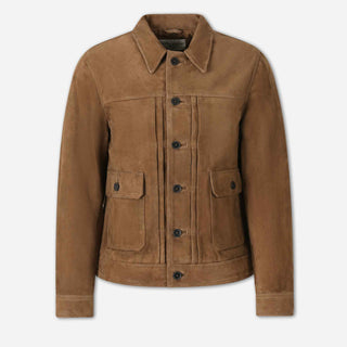 Officine Générale Hombre Barcelona Chaqueta Ante Lazlo color Camel sku 512-002638 01 - Foto 1