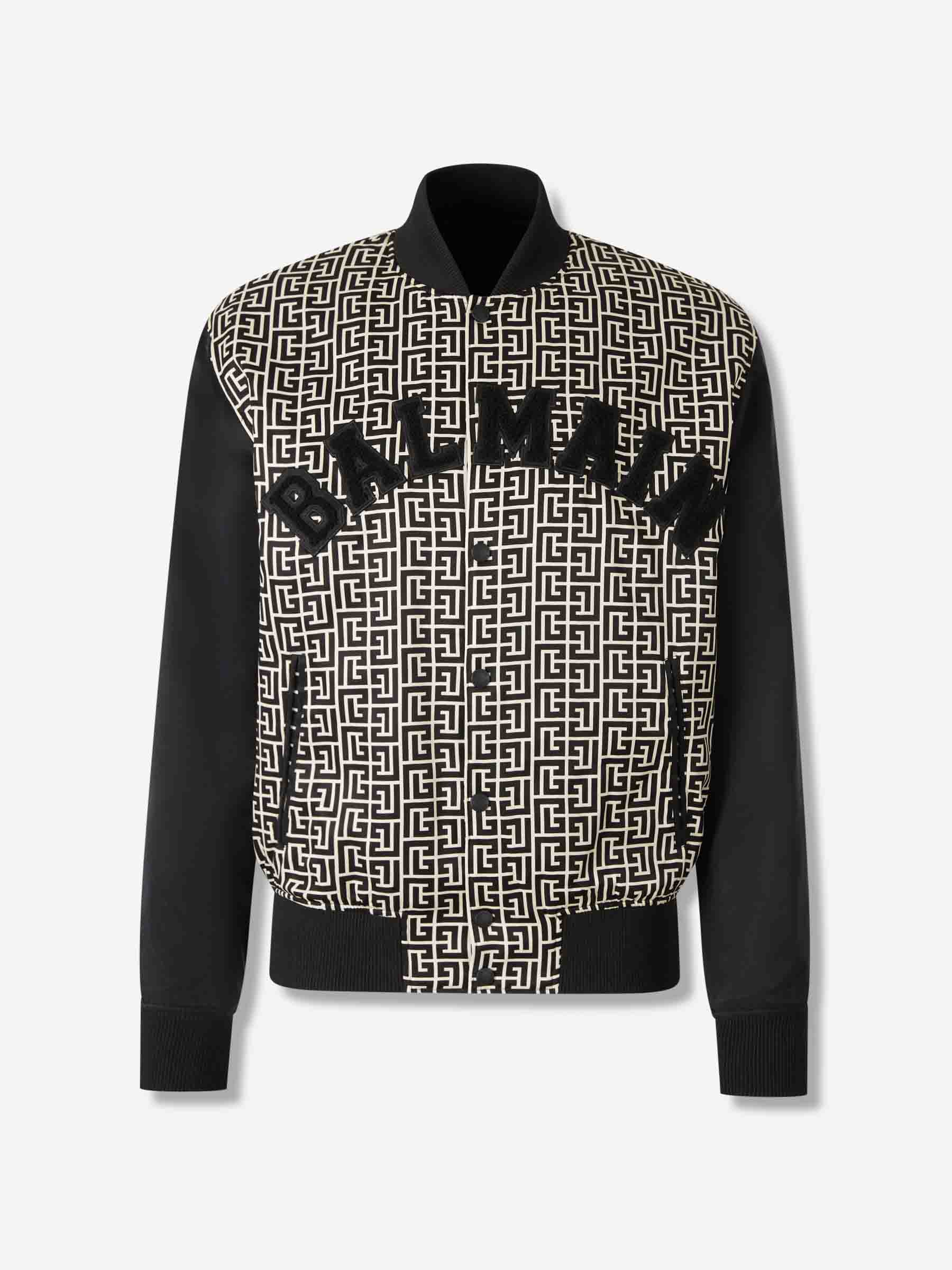 Balmain Hombre Barcelona Chaqueta Varsity Monograma color Blanco Y Negro sku 512-002711 01 - Foto 1