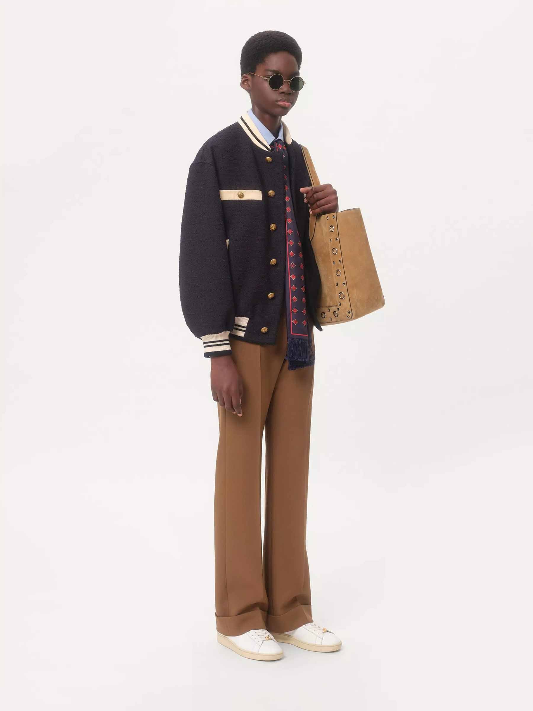 Valentino Hombre Barcelona Chaqueta Bomber Tweed color Azul Noche sku 512-002717 01 - Foto 2