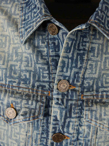 Balmain Hombre Barcelona Chaqueta Denim Monograma color Azul Denim sku 512-002742 01 - Foto 3