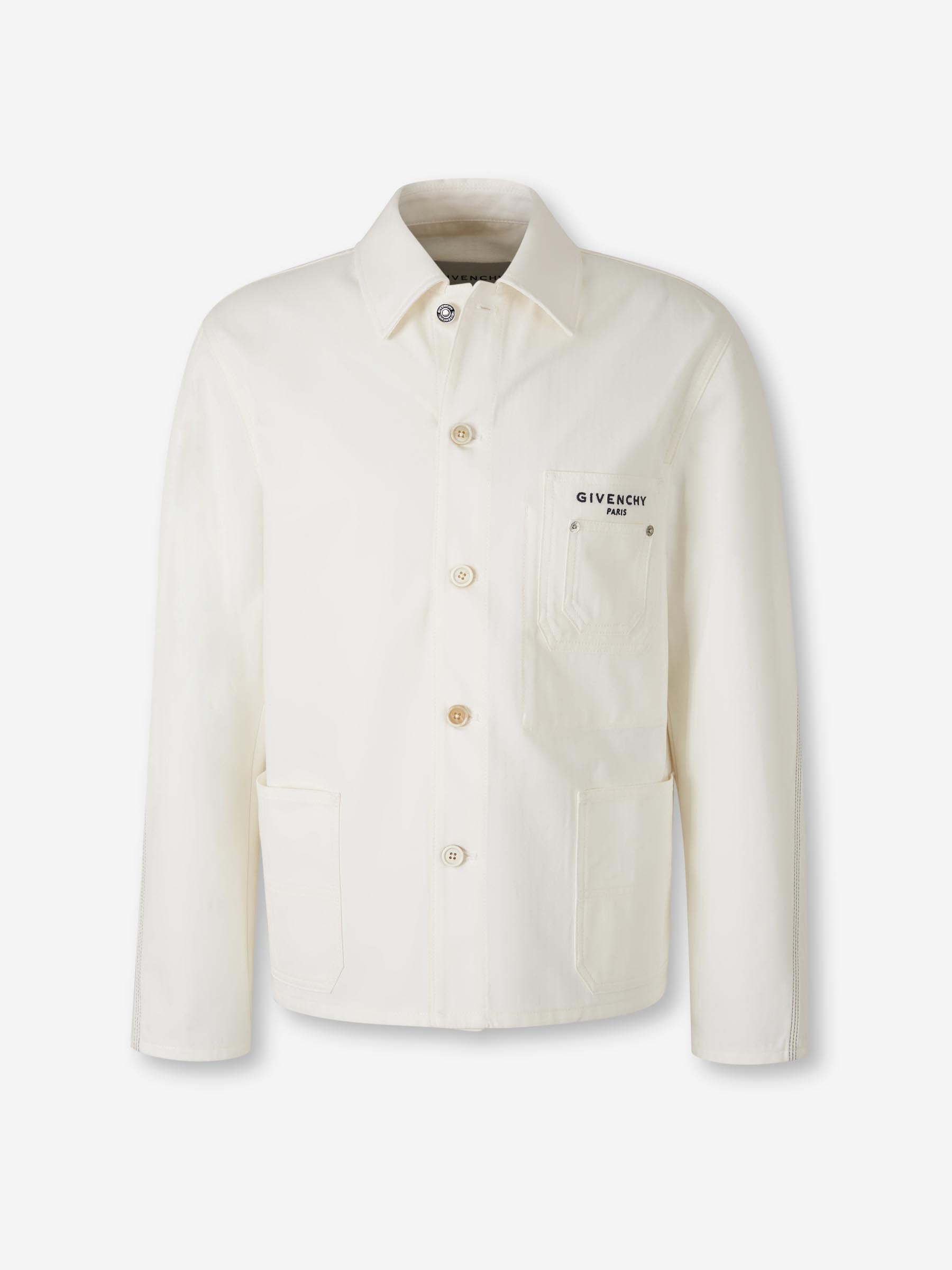 Givenchy Hombre Barcelona Sobrecamisa Logo Algodón color Blanco sku 512-002756 01 - Foto 1