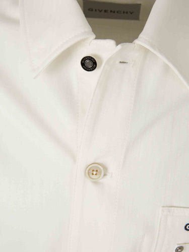 Givenchy Hombre Barcelona Sobrecamisa Logo Algodón color Blanco sku 512-002756 01 - Foto 3
