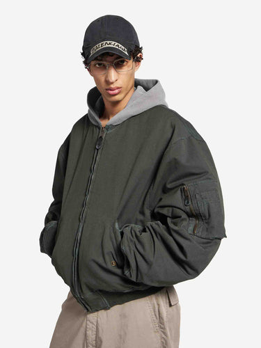 Balenciaga Hombre Barcelona Chaqueta Bomber Capucha color Negro sku 512-002828 01 - Foto 3