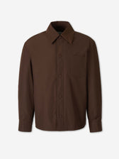 Ami Paris Hombre Barcelona Sobrecamisa Lisa Poliéster Algodón color Marrón sku 512-002903 01 - Foto 1
