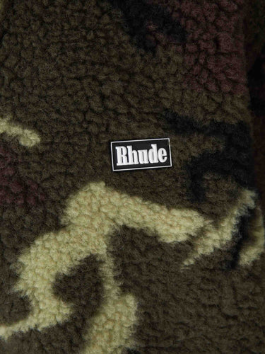 Rhude Hombre Barcelona Chaqueta Polar Logo color Camuflaje Verde sku 512-003101 01 - Foto 4