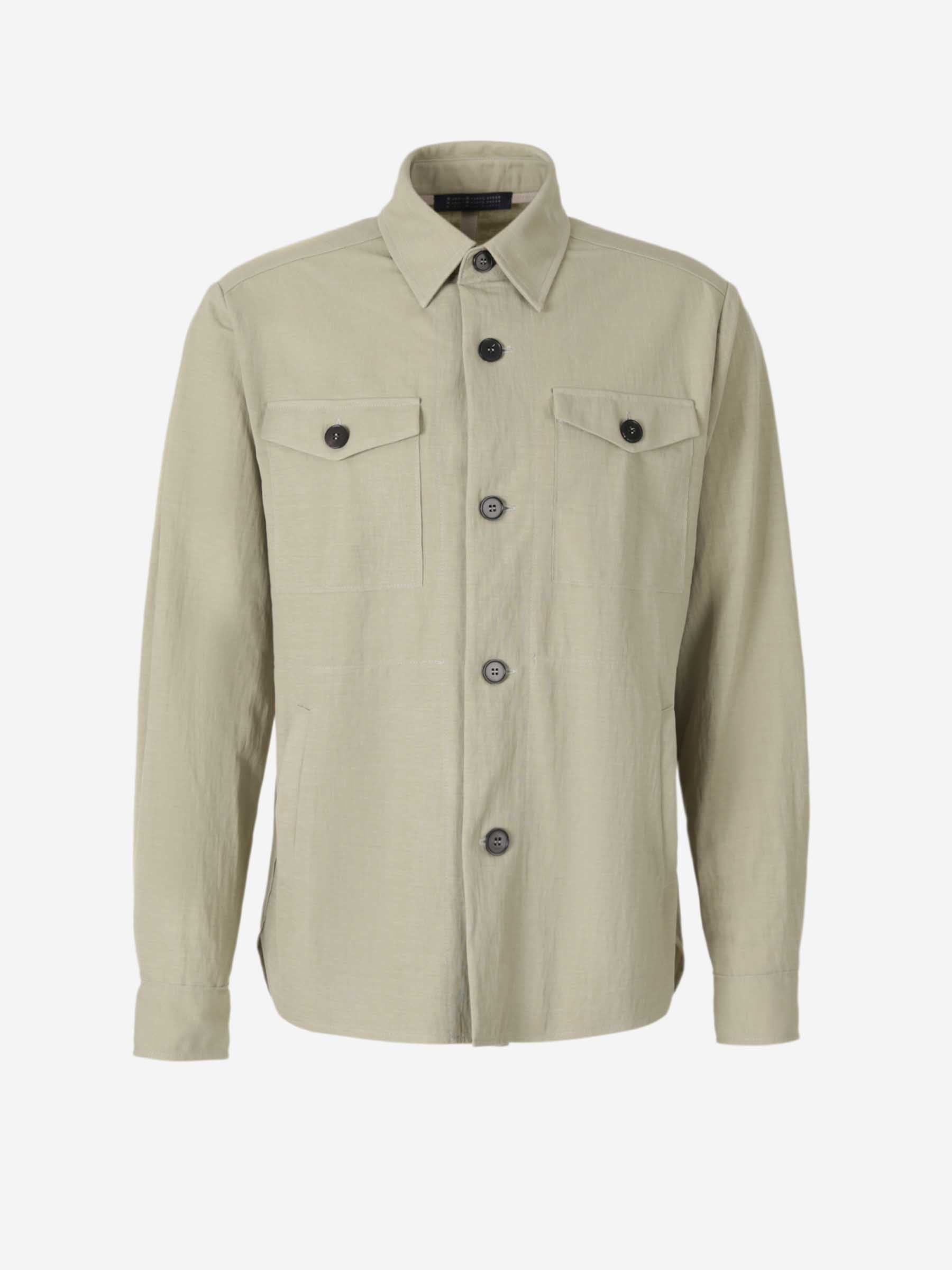 Harris Wharf Hombre Barcelona Sobrecamisa Lisa Botones color Verde sku 513-000049 01 - Foto 1