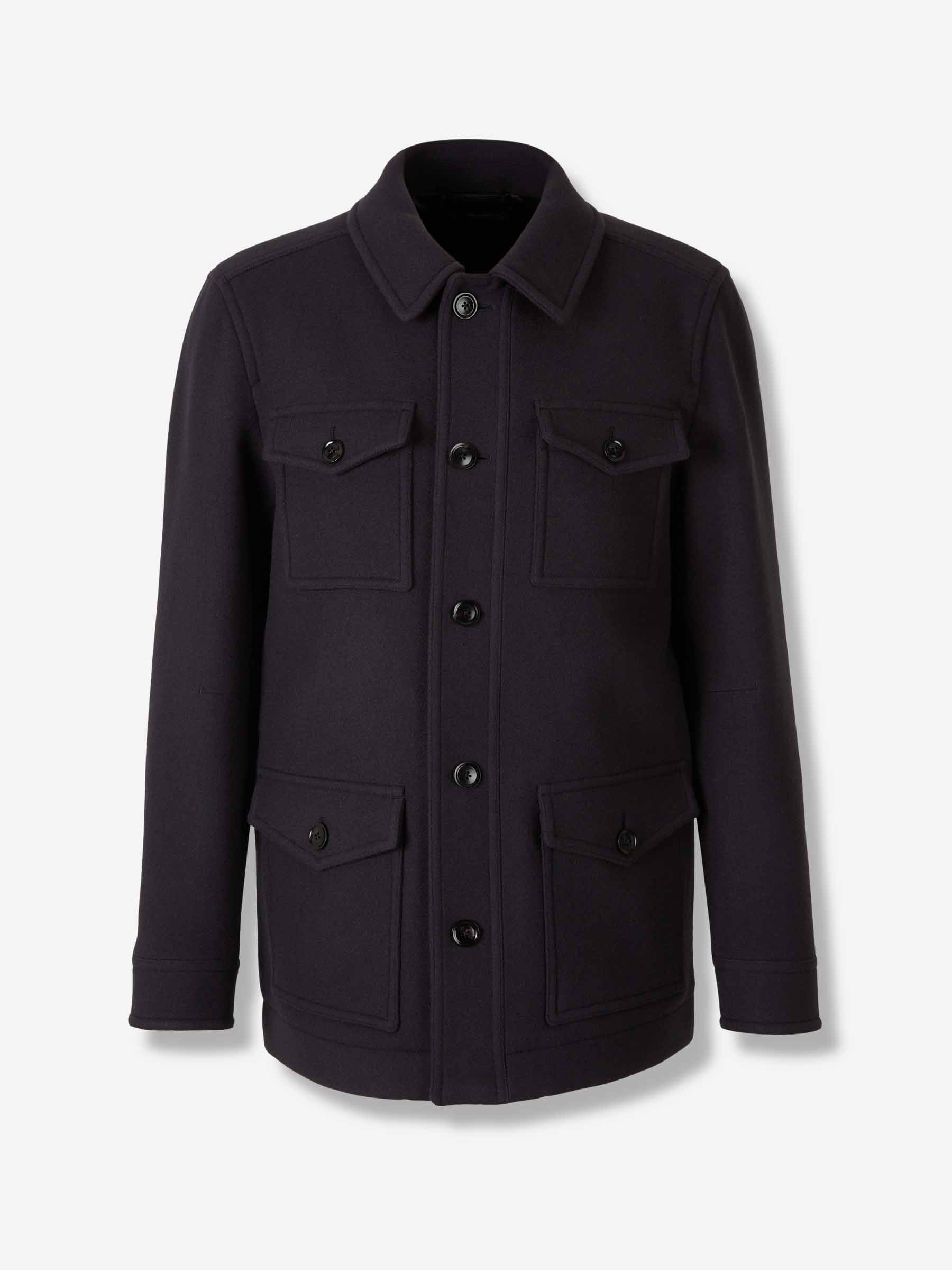 Tom Ford Hombre Barcelona Abrigo Corto Bolsillos color Azul Noche sku 513-000065 01 - Foto 1