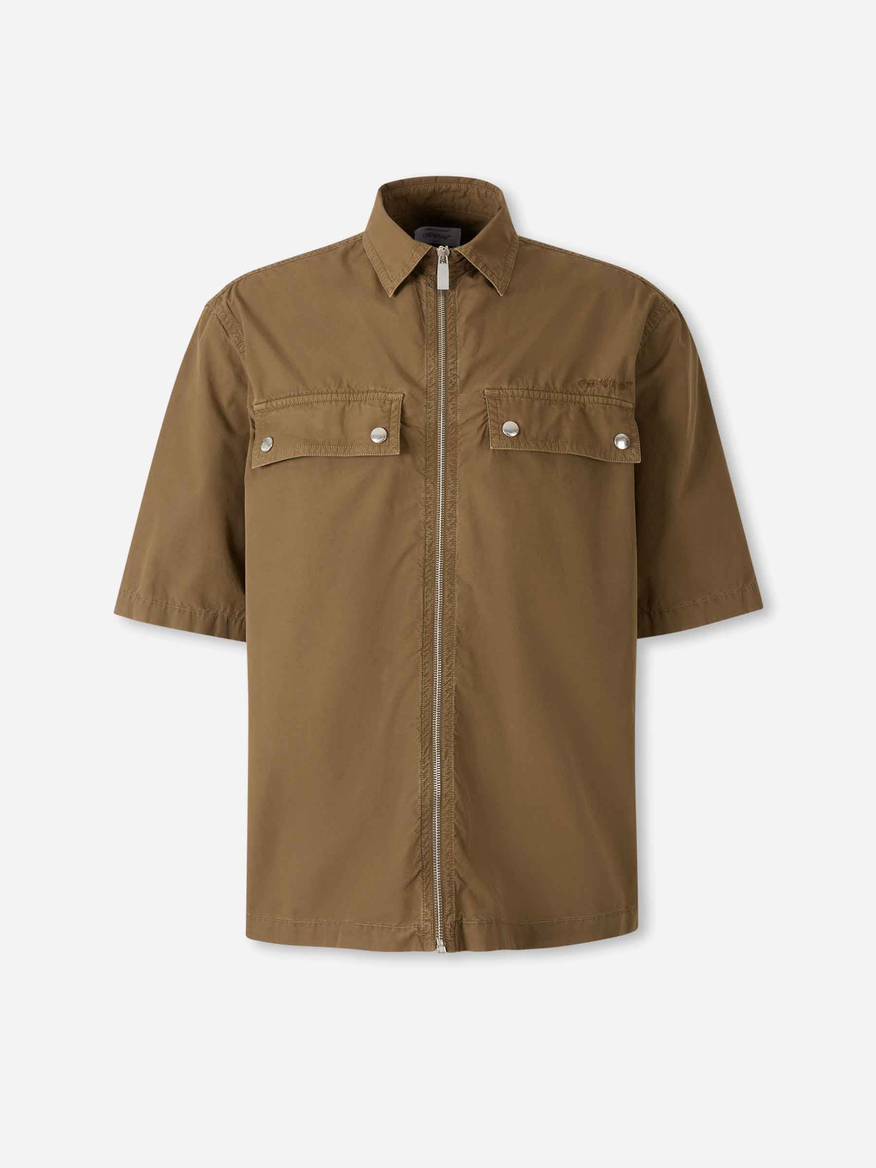 Off-White Hombre Barcelona Camisa Bowling Zip color Verde Militar sku 513-000071 01 - Foto 1