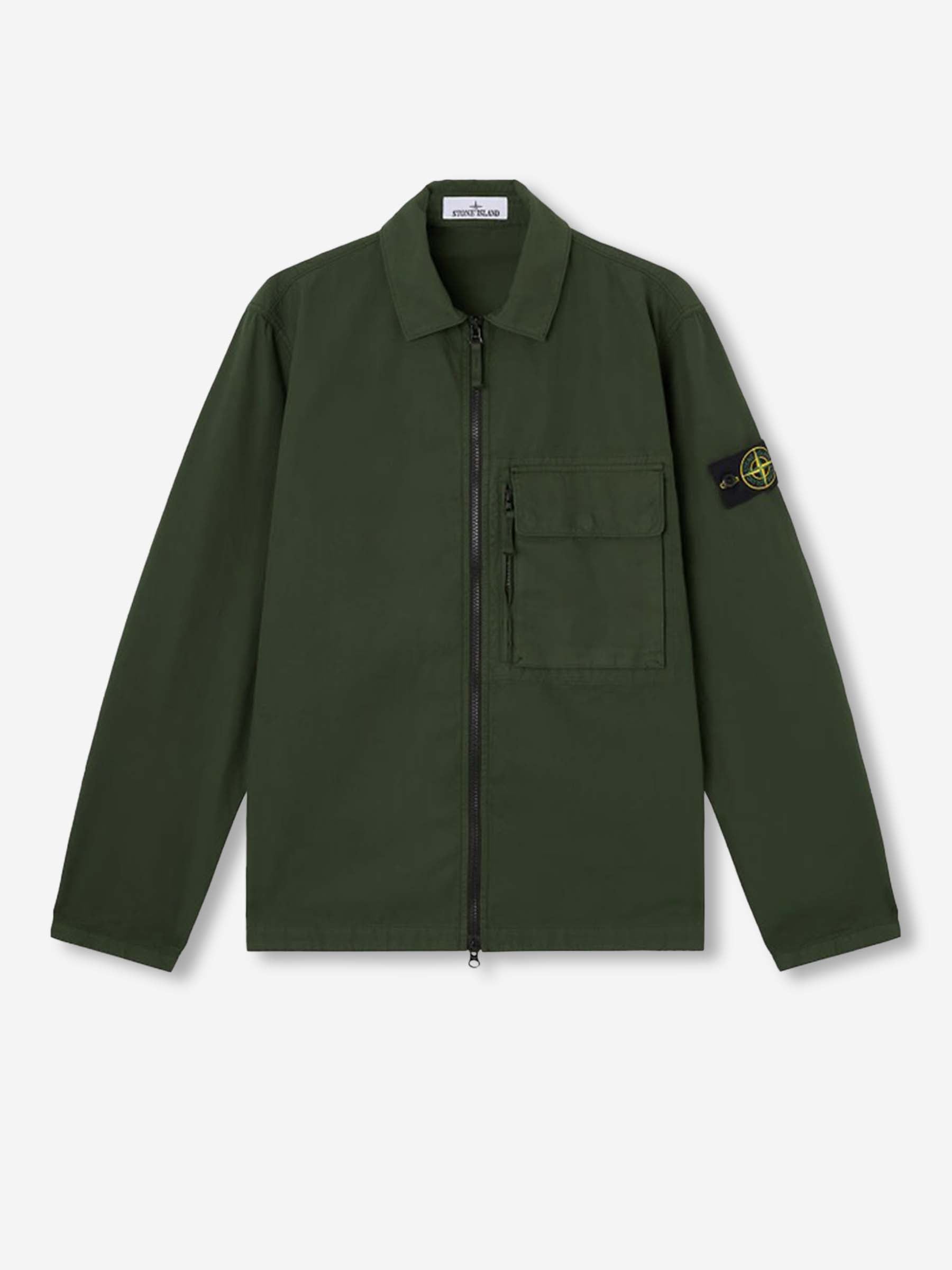 Stone Island Hombre Barcelona Sobrecamisa Técnica color Verde Oscuro sku 513-000076 01 - Foto 1