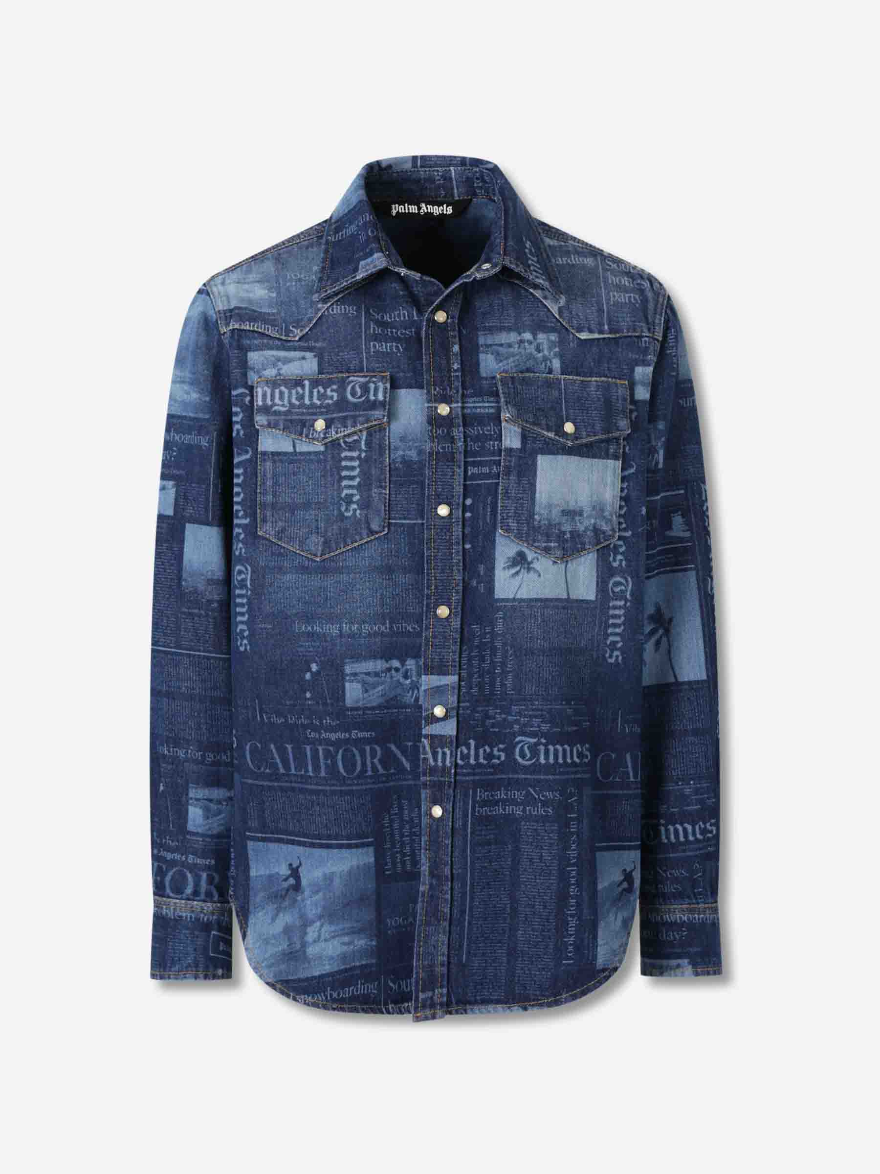 Palm Angels Hombre Barcelona Chaqueta Denim Estampada color Azul Denim sku 513-000081 01 - Foto 1