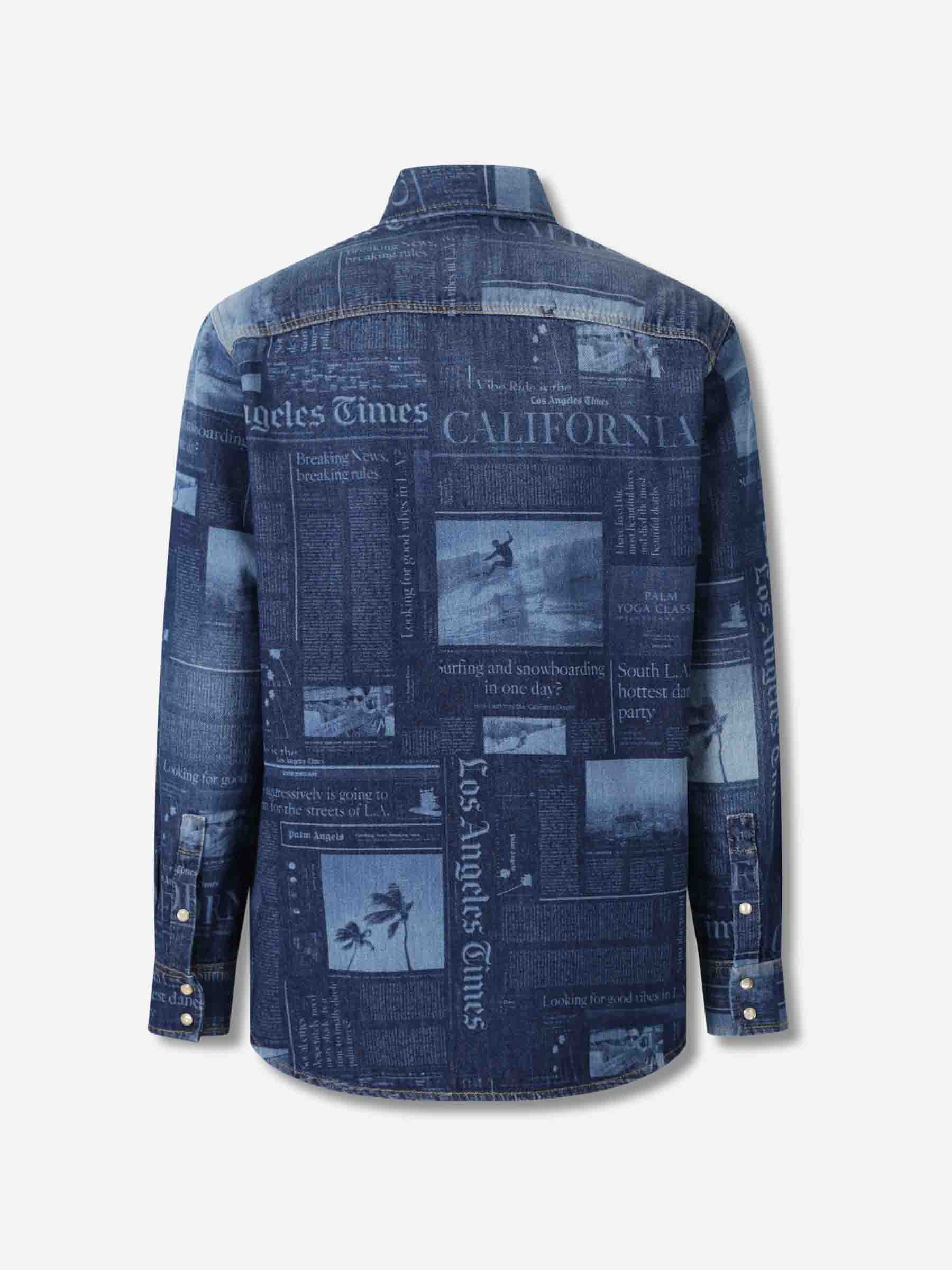 Palm Angels Hombre Barcelona Chaqueta Denim Estampada color Azul Denim sku 513-000081 01 - Foto 2