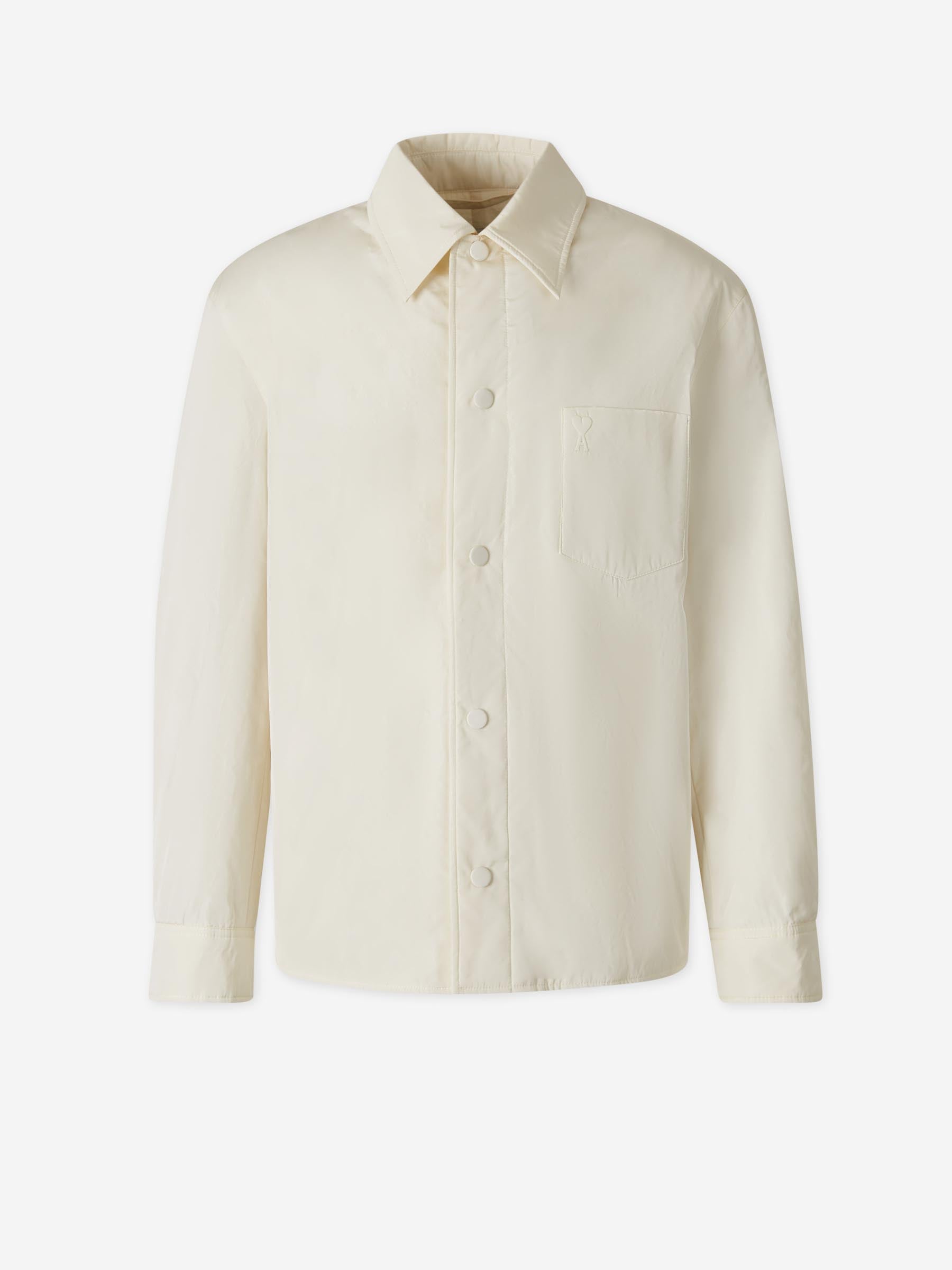 Ami Paris Hombre Barcelona Sobrecamisa Acolchada Tafetán color Marfil sku 513-000083 02 - Foto 1