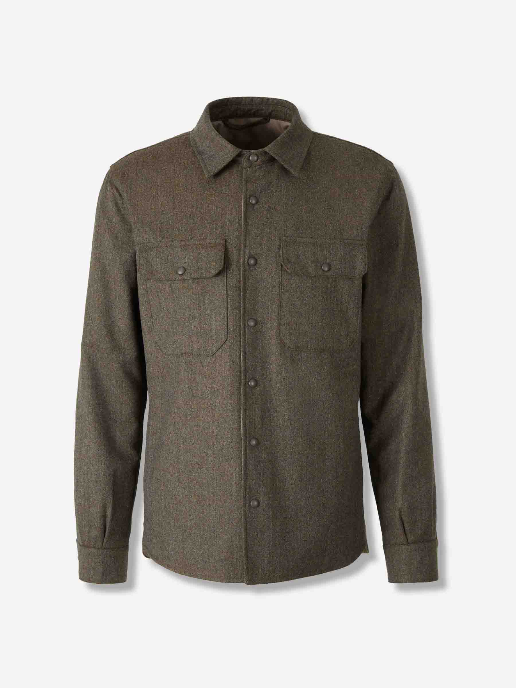 Santa Eulalia Hombre Barcelona Sobrecamisa Lana color Verde Oscuro sku 513-000094 01 - Foto 1