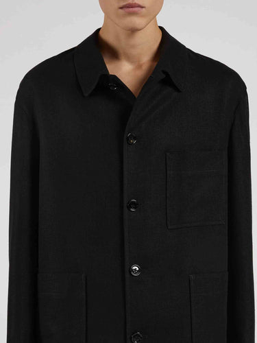 Lardini Hombre Barcelona Chaqueta Camisera Lana color Negro sku 513-000096 01 - Foto 3