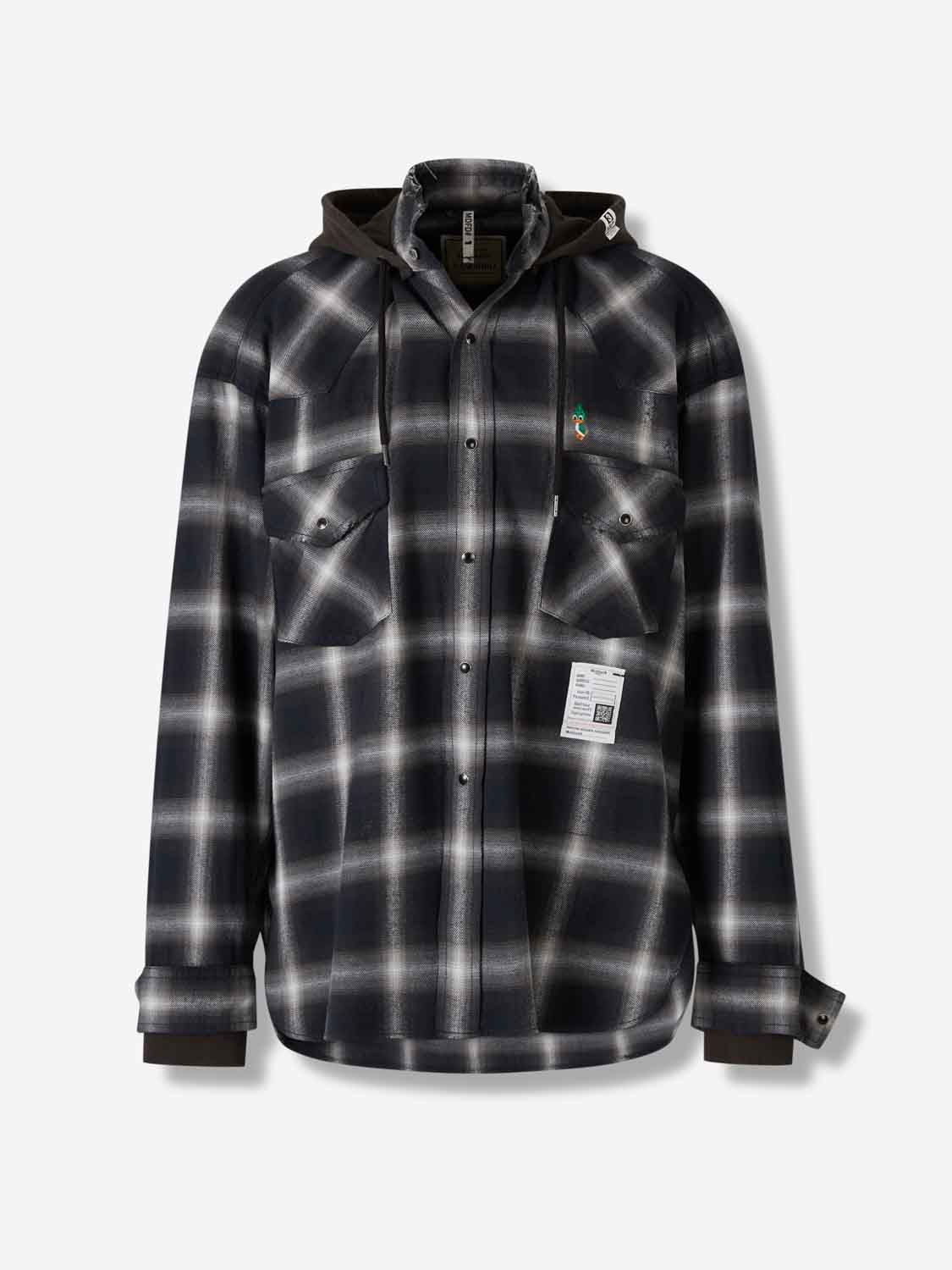 Maison Mihara Yasuhiro Hombre Barcelona Sobrecamisa Capucha Cuadros color Negro sku 513-000098 01 - Foto 1