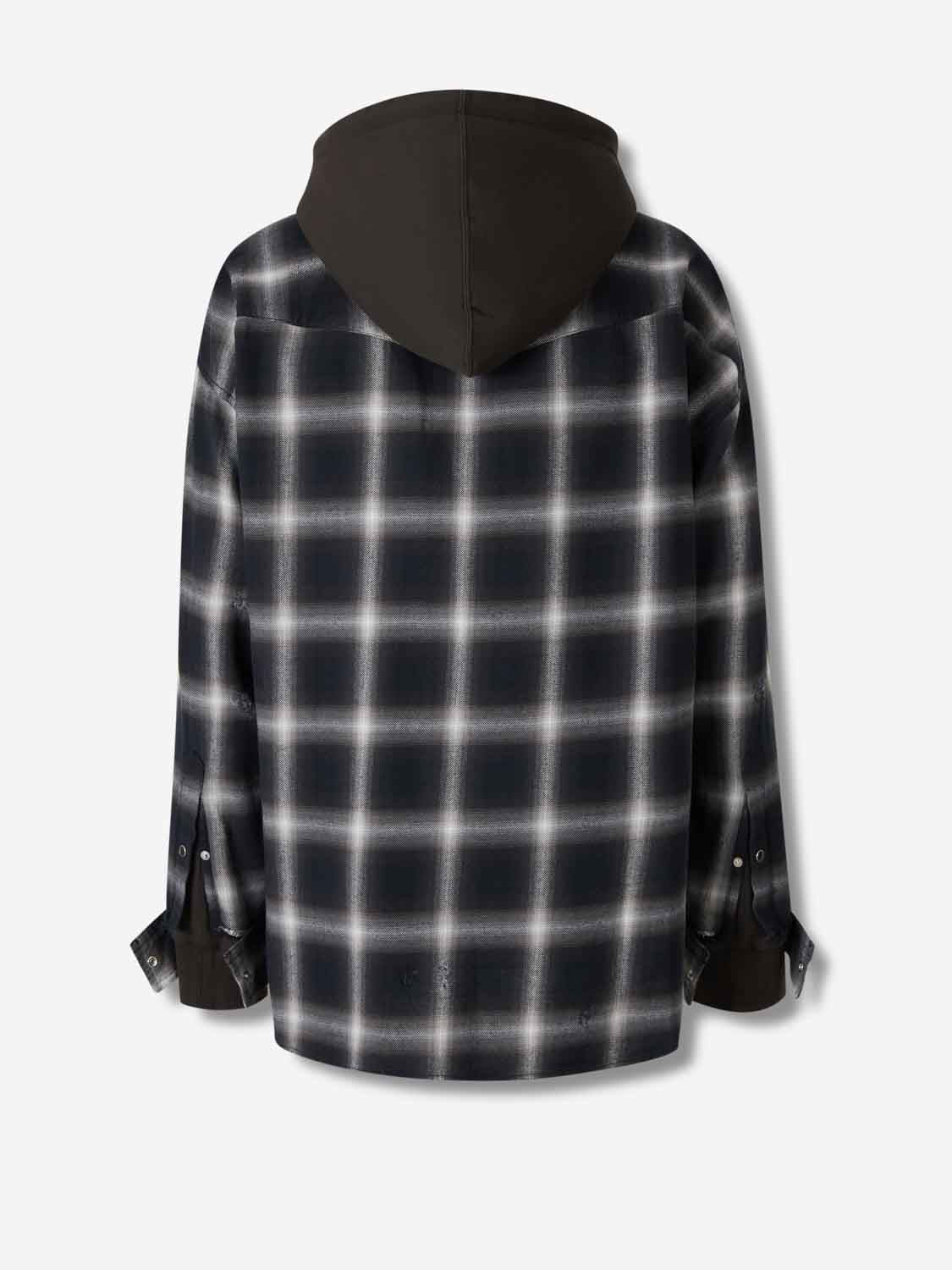 Maison Mihara Yasuhiro Hombre Barcelona Sobrecamisa Capucha Cuadros color Negro sku 513-000098 01 - Foto 2