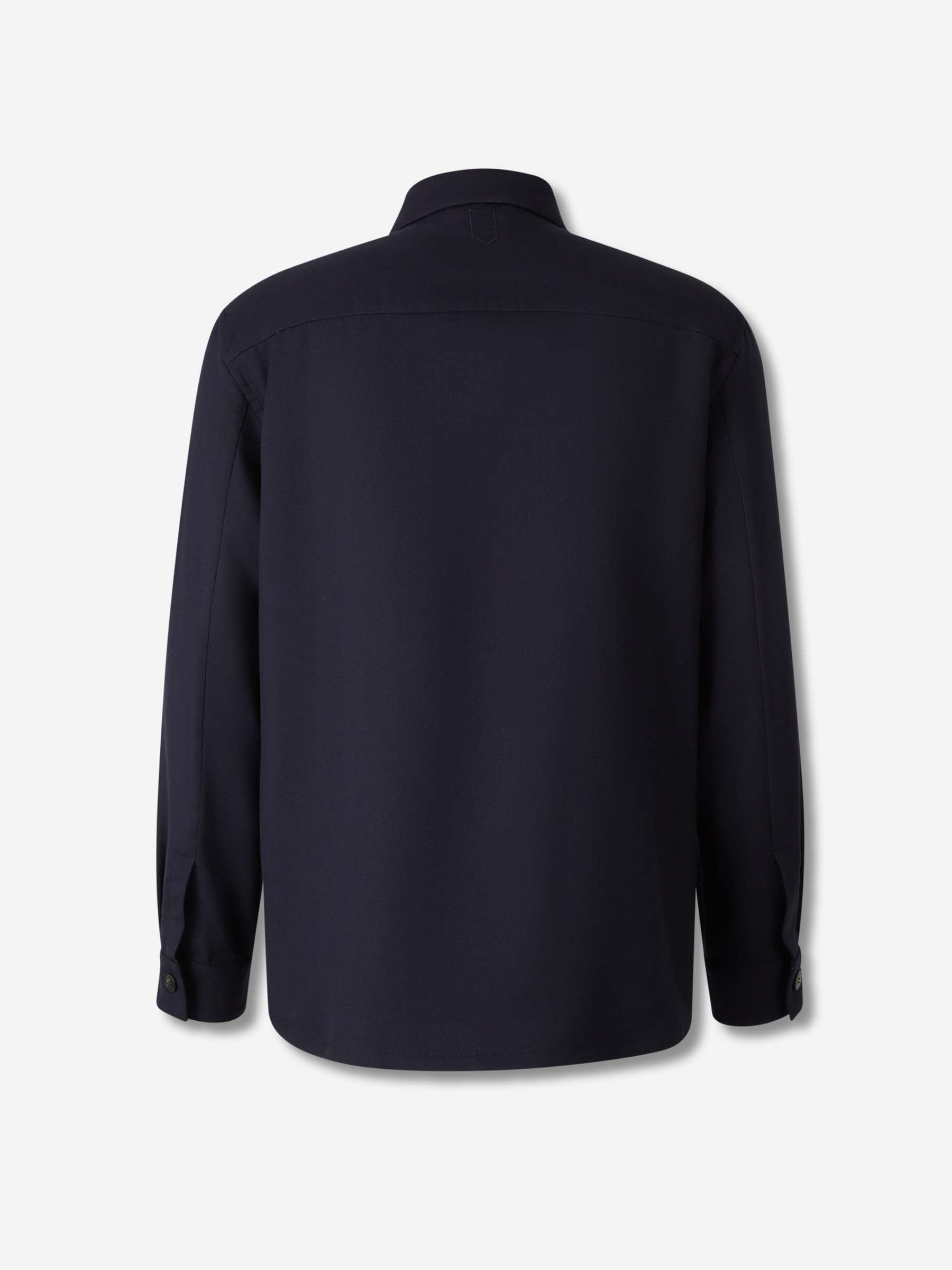 Canali Hombre Barcelona Sobrecamisa Lana Seda color Azul Marino sku 513-000101 01 - Foto 2