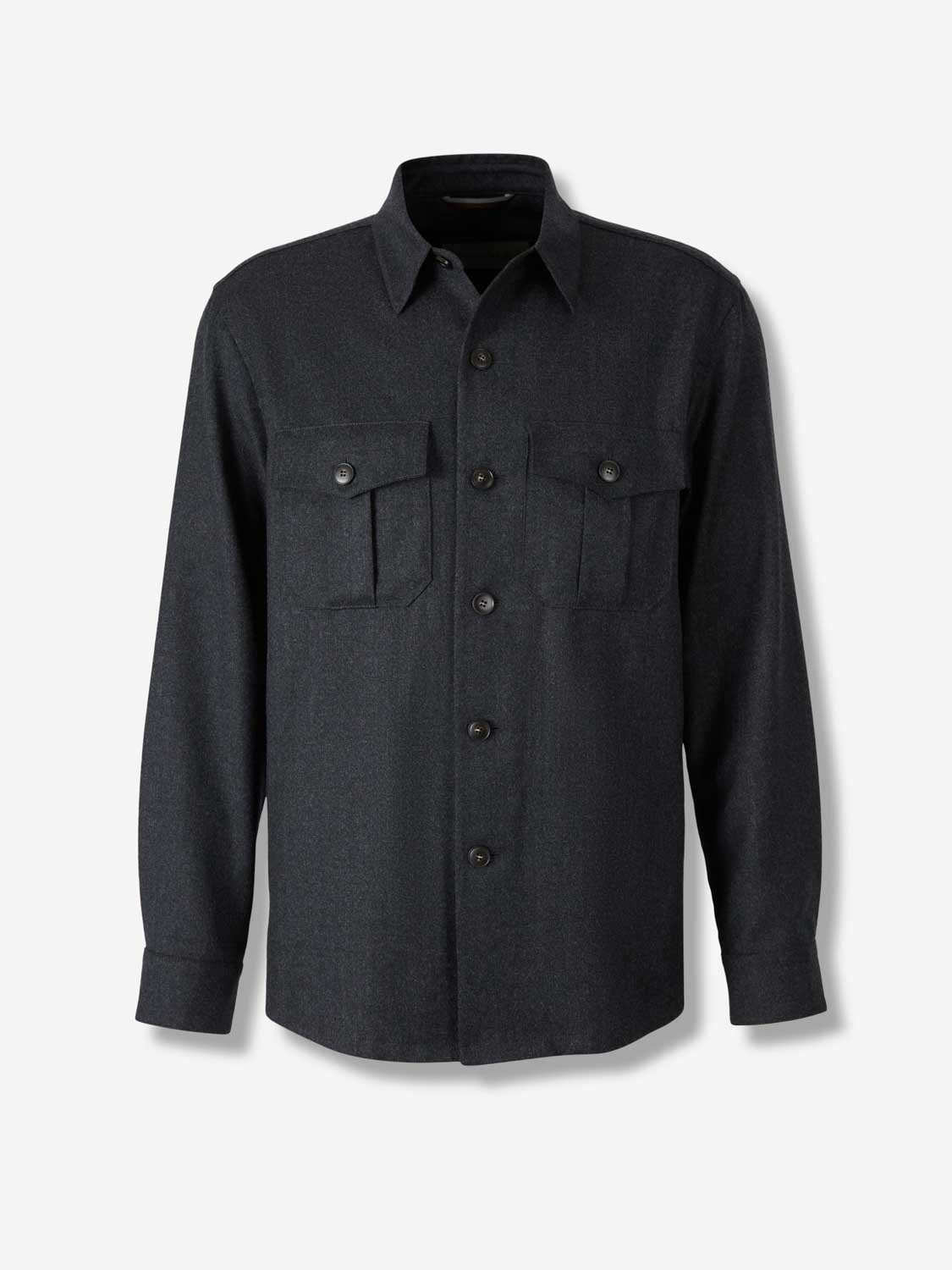 Canali Hombre Barcelona Sobrecamisa Lana color Gris Antracita sku 513-000103 01 - Foto 1