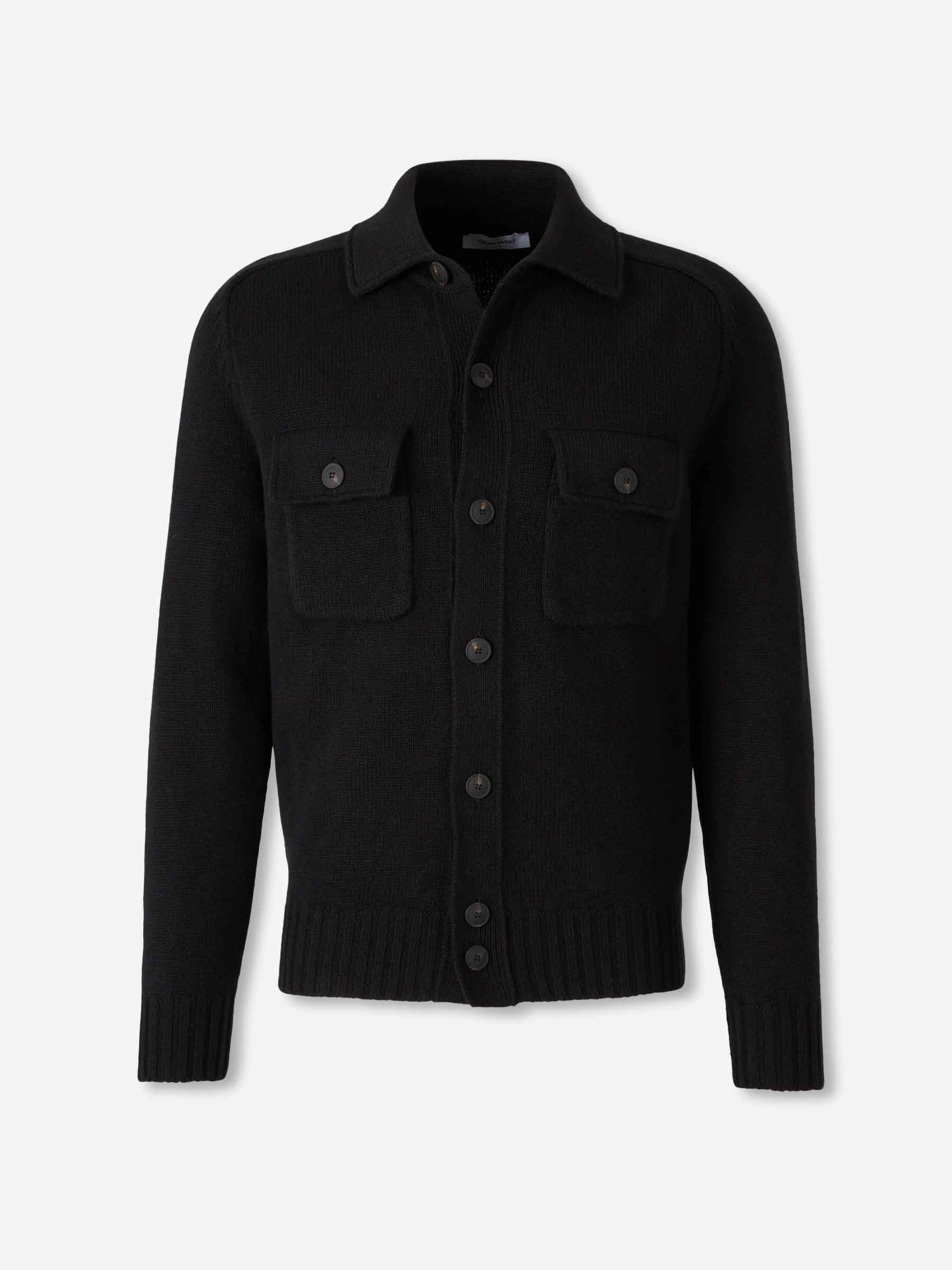 Gran Sasso Hombre Barcelona Jersey Botones Lana color Negro sku 513-000104 02 - Foto 1