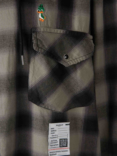 Maison Mihara Yasuhiro Hombre Barcelona Sobrecamisa Cuadros Capucha color Gris Antracita sku 513-000110 01 - Foto 4