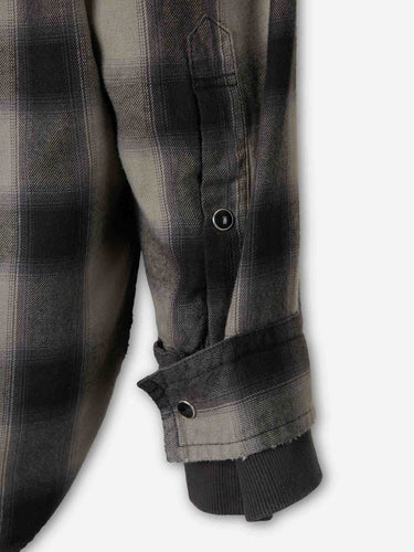 Maison Mihara Yasuhiro Hombre Barcelona Sobrecamisa Cuadros Capucha color Gris Antracita sku 513-000110 01 - Foto 5