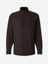 Zegna Hombre Barcelona Sobrecamisa Lino color Marrón Oscuro sku 513-000111 01 - Foto 1