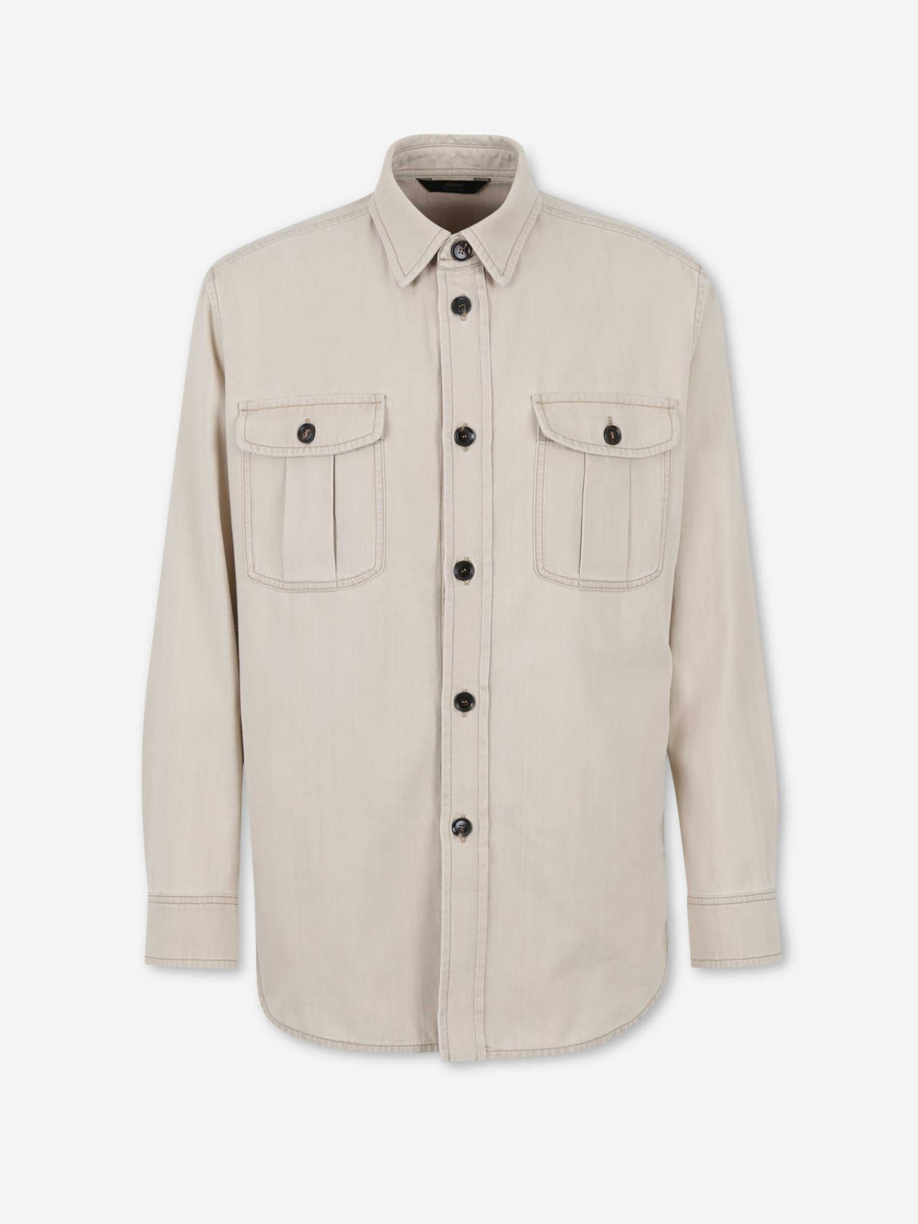 Brioni Hombre Barcelona Sobrecamisa Denim color Beige sku 513-000119 01 - Foto 1