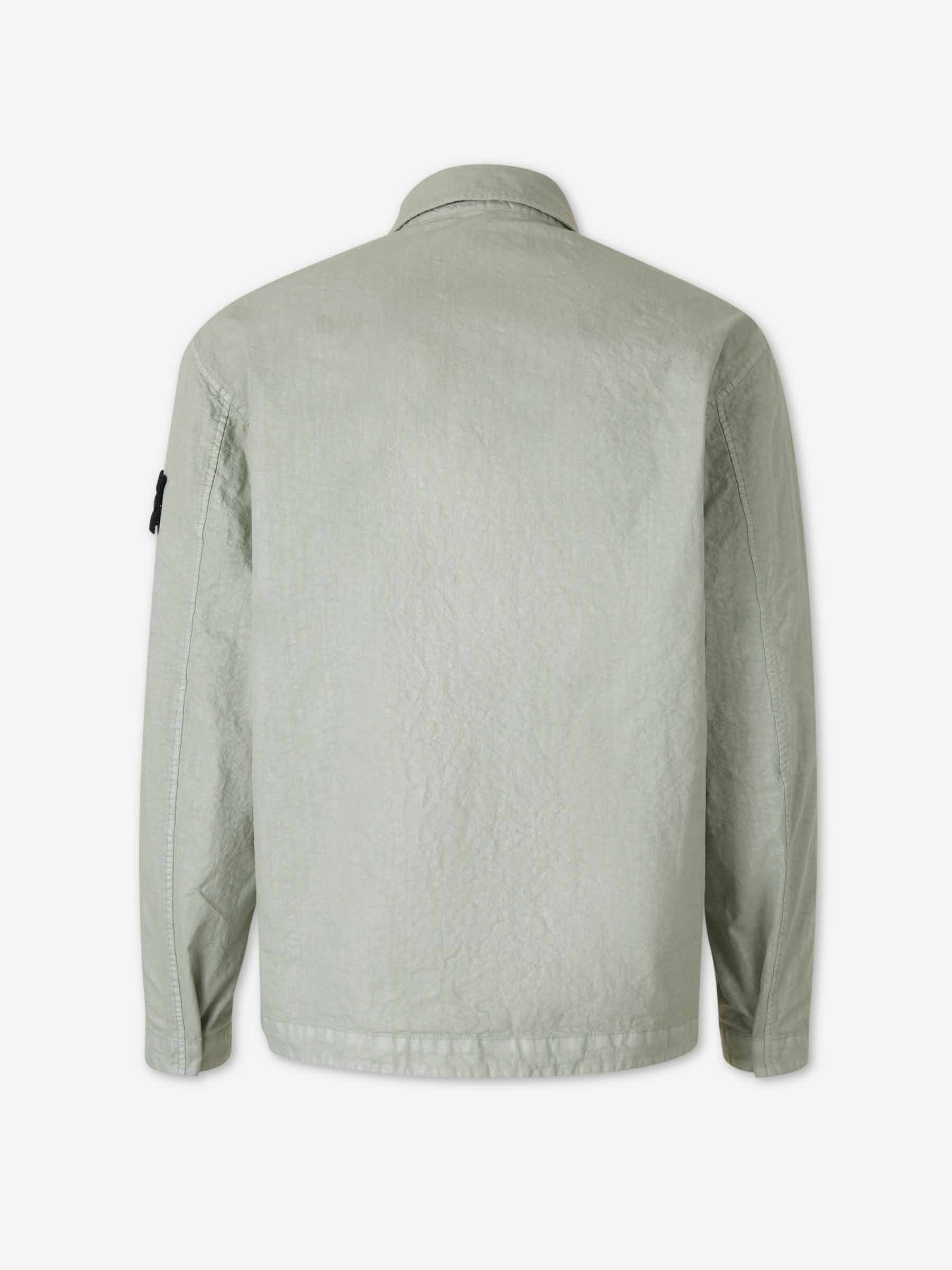 Stone Island Hombre Barcelona Sobrecamisa Nylon Orgánico color Verde Manzana sku 513-000121 01 - Foto 2
