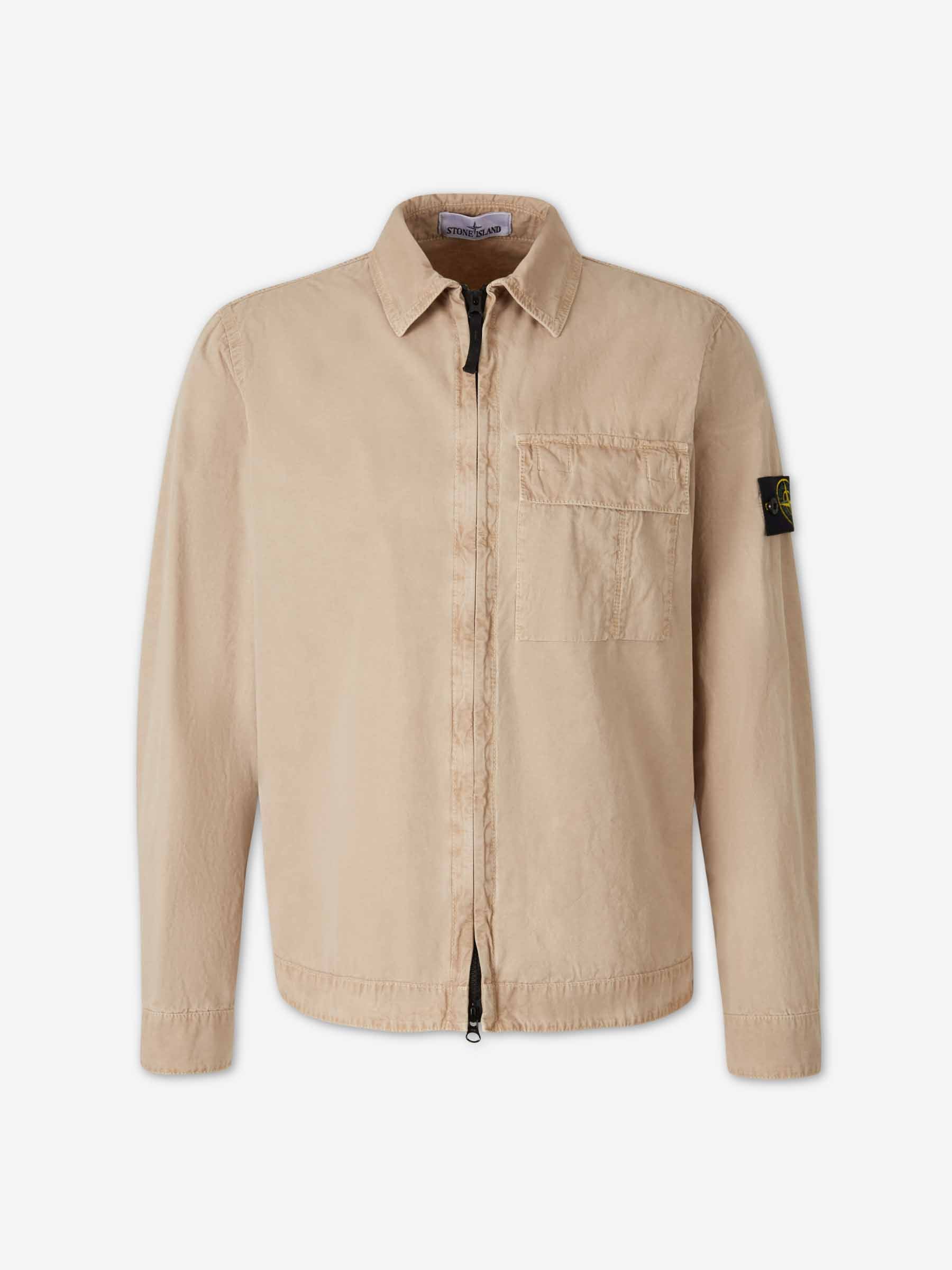 Stone Island Hombre Barcelona Sobrecamisa Algodón Orgánico color Beige sku 513-000124 02 - Foto 1